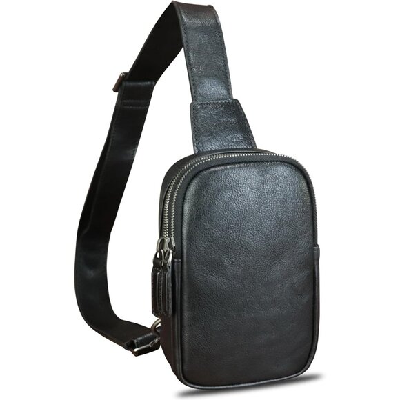 Leather Crossbody Bag Women Small Daily Use Handbag Compact Vintage - Picture 1 of 7